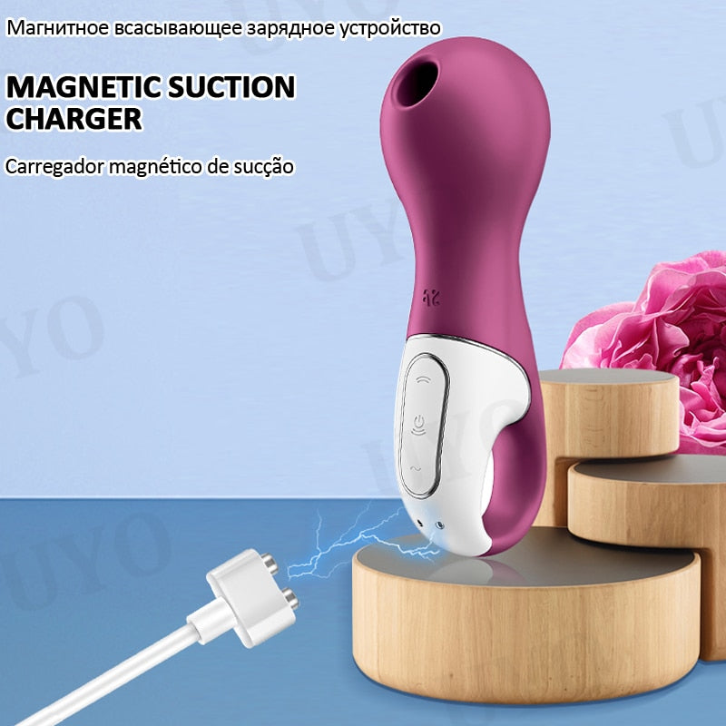 Satisfyer Lucky Libra Clitoris Stimulator ที่ชาร์จในตัว Vibrators สำหรับผู้หญิง Clitoris Sucker ซิลิโคน จับถนัดมือ Nipple Sucker ของเล่นทางเพศ