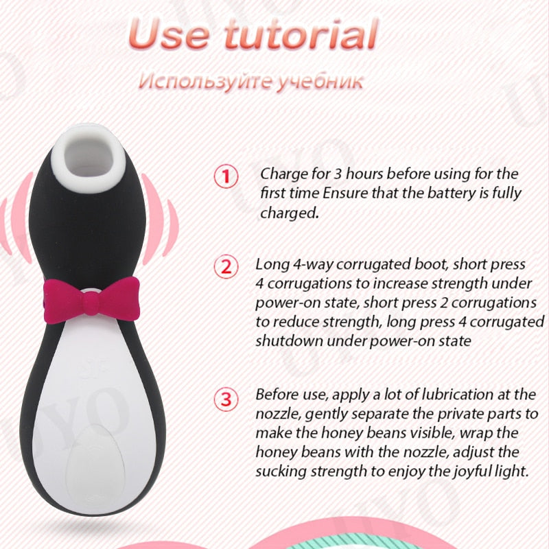 Satisfyer Pro Penguin ดูด Clit กระตุ้น G Spot ซิลิโคนการสั่นสะเทือน Nipple Sucker เร้าอารมณ์การ์ตูนของเล่นสำหรับผู้ใหญ่ Vibrator ผู้หญิง