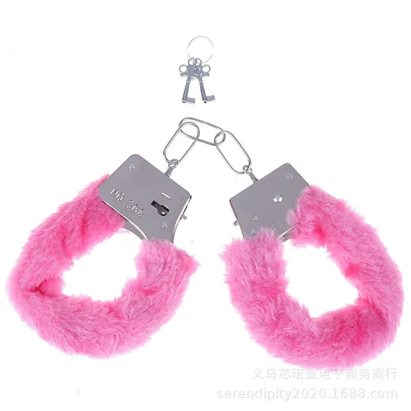 Fuzzy Plush Handcuffs  Soft Bondage Restraints for Couples Play  Adjustable  Comfortable