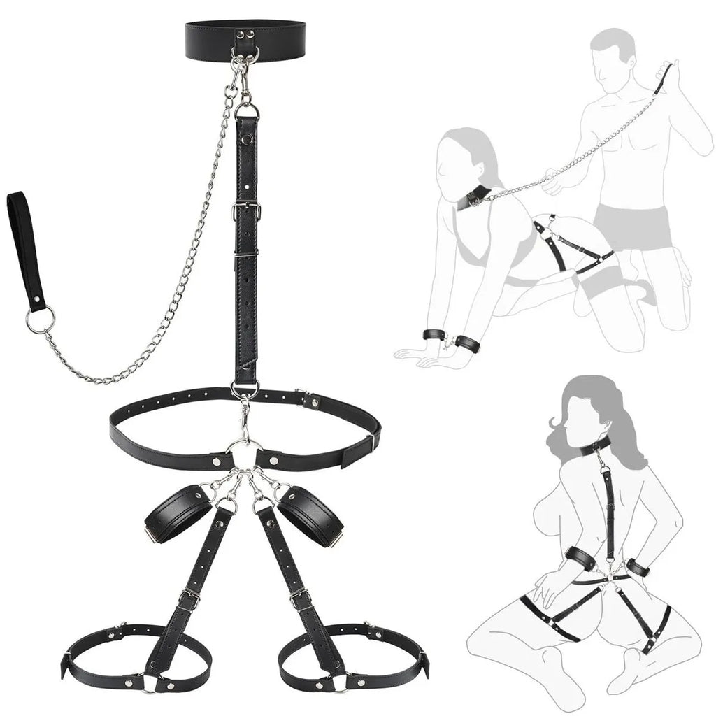 Sex Bondage SM Set Adult Sex Toys 7piece Set Handcuffs Belt Adjustable Tuning Propsv Self Bondage  Bdsm Toys  Fetish BondageGear
