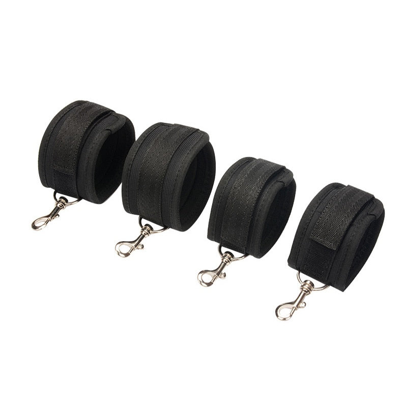 Sex Toys for Woman Bdsm Bondage Set Metal Butt Plug Nylon Restraint Belt Steel Pipe Erotic Handcuffs Adult Flirt Games