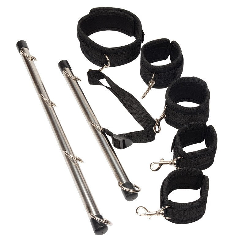 Sex Toys for Woman Bdsm Bondage Set Metal Butt Plug Nylon Restraint Belt Steel Pipe Erotic Handcuffs Adult Flirt Games