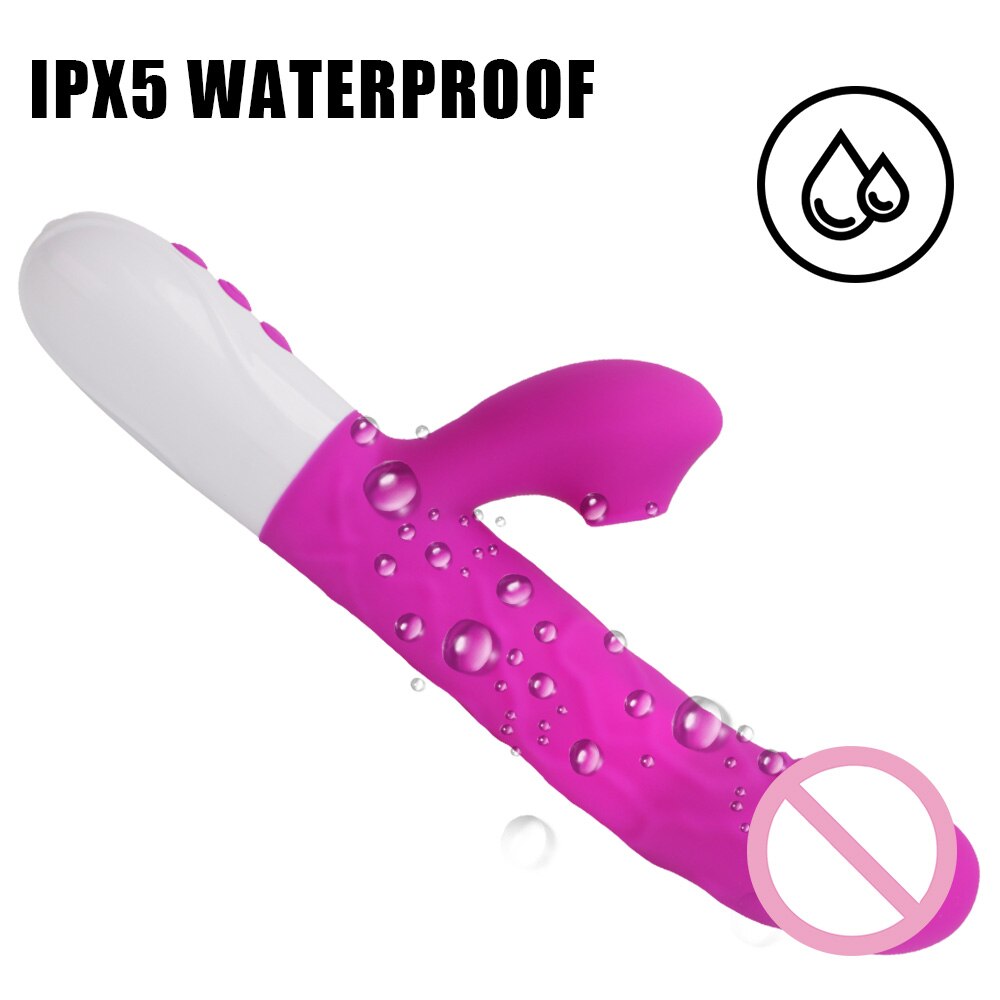 Sex Toys for Women Heating Vagina G Spot Stimulate Vibrators Telescopic Rotating Dildo 3 In 1 Clitoris Sucking Rabbit Vibrator
