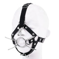 Adult Leather Head Bondage Harness Hood Mask with Metal Restraint Nose Hook Erotic Gadget for Couple BDSM Interactive Sex Toys