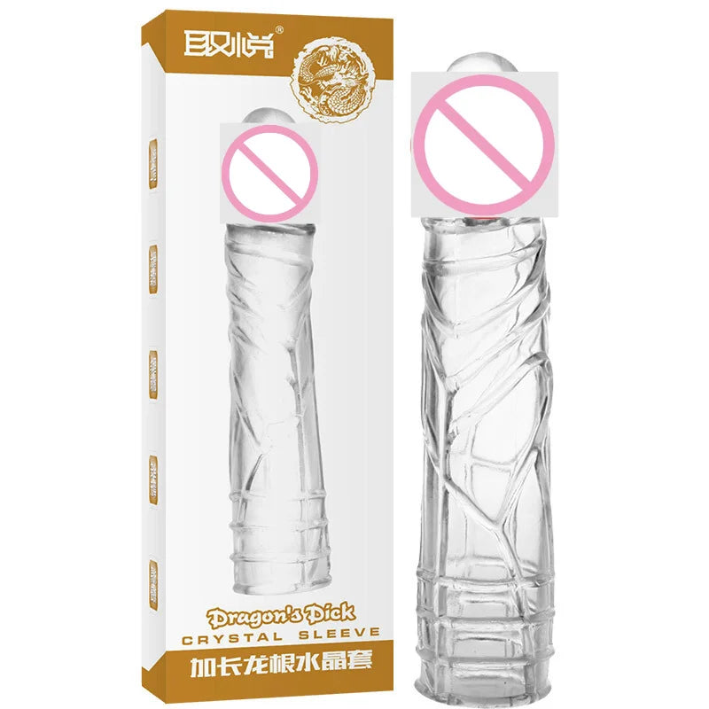 Silicone Penis Sleeves Reusable Condoms Cock Enlarger Penis Erection Sex Toy for Men Transparent Penis Enlargement Men Sex Toys