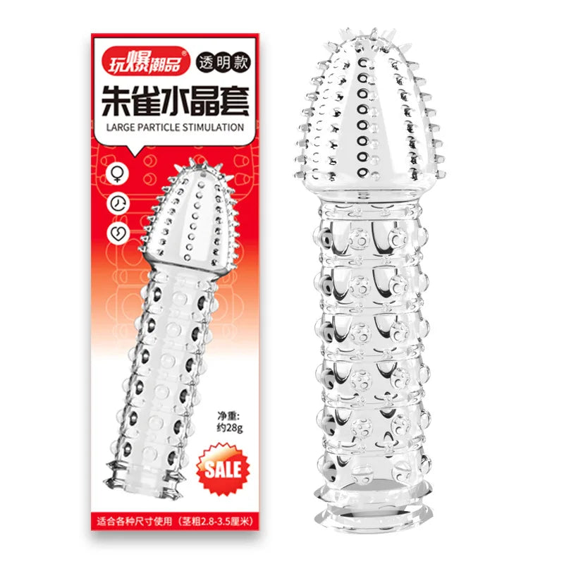 Silicone Penis Sleeves Reusable Condoms Cock Enlarger Penis Erection Sex Toy for Men Transparent Penis Enlargement Men Sex Toys