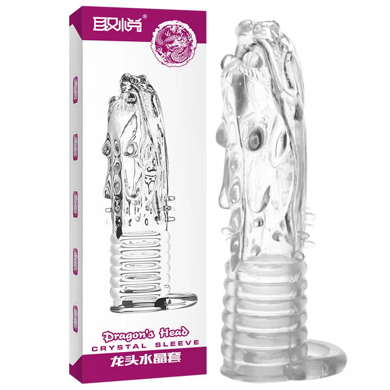 Silicone Penis Sleeves Reusable Condoms Cock Enlarger Penis Erection Sex Toy for Men Transparent Penis Enlargement Men Sex Toys