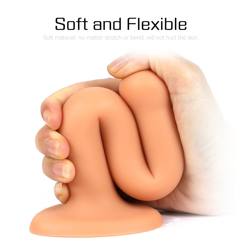 Slender Anal Plug Powerful Suction Cup Soft Dildo G-spot Vaginal Stimulator Butt Plug Prostate Massager Sex Toys for Man Woman