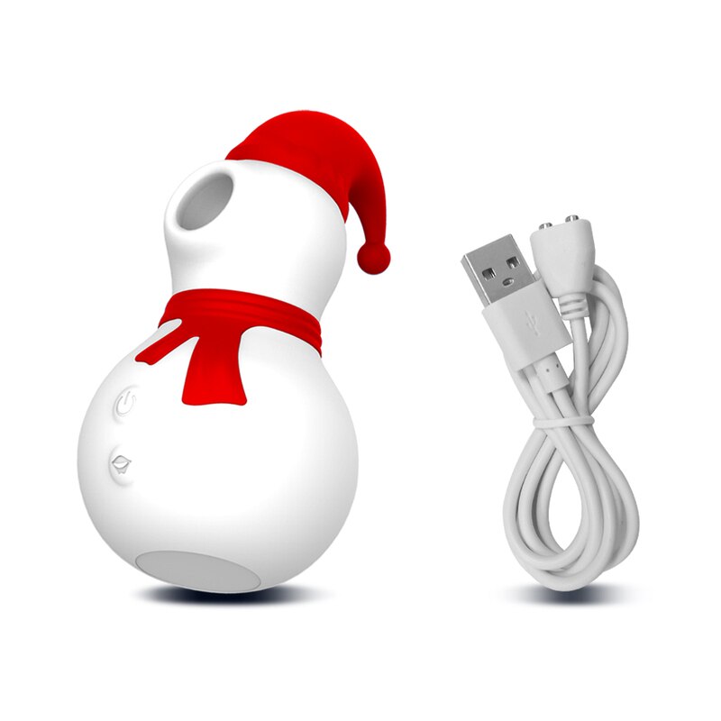 Snowman Clit Sucker Vibrator เซ็กซ์ทอยสำหรับผู้หญิงผู้ใหญ่18หัวนมคริสต์มาสหญิง Clitoris สูญญากาศกระตุ้นดูดช่องคลอด Oral