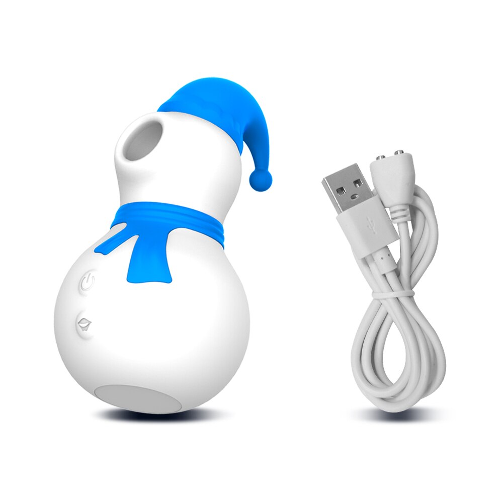Snowman Clit Sucker Vibrator เซ็กซ์ทอยสำหรับผู้หญิงผู้ใหญ่18หัวนมคริสต์มาสหญิง Clitoris สูญญากาศกระตุ้นดูดช่องคลอด Oral