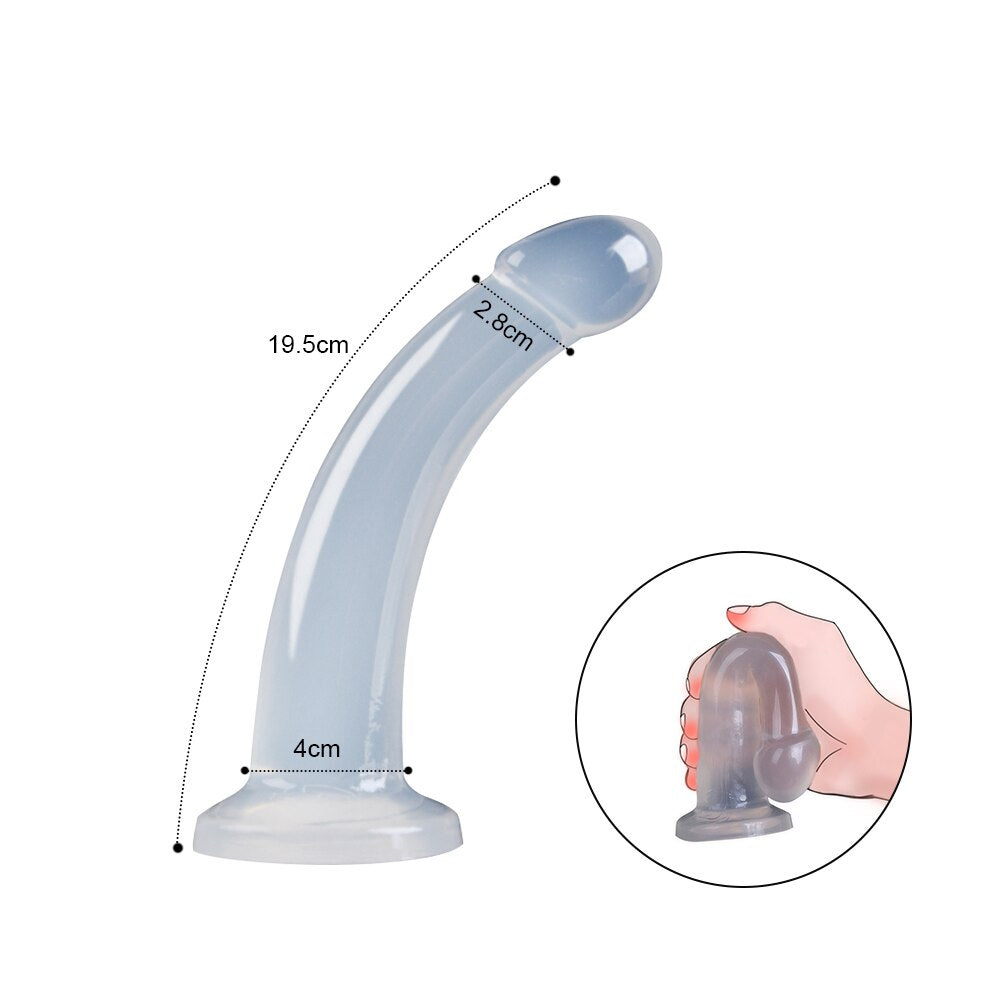 Soft Jelly Dildo Anal Butt Plug Realistic Penis with Powerful Suction Up Strapon Artificial Penis Dick Toy for Adult Sex Toys