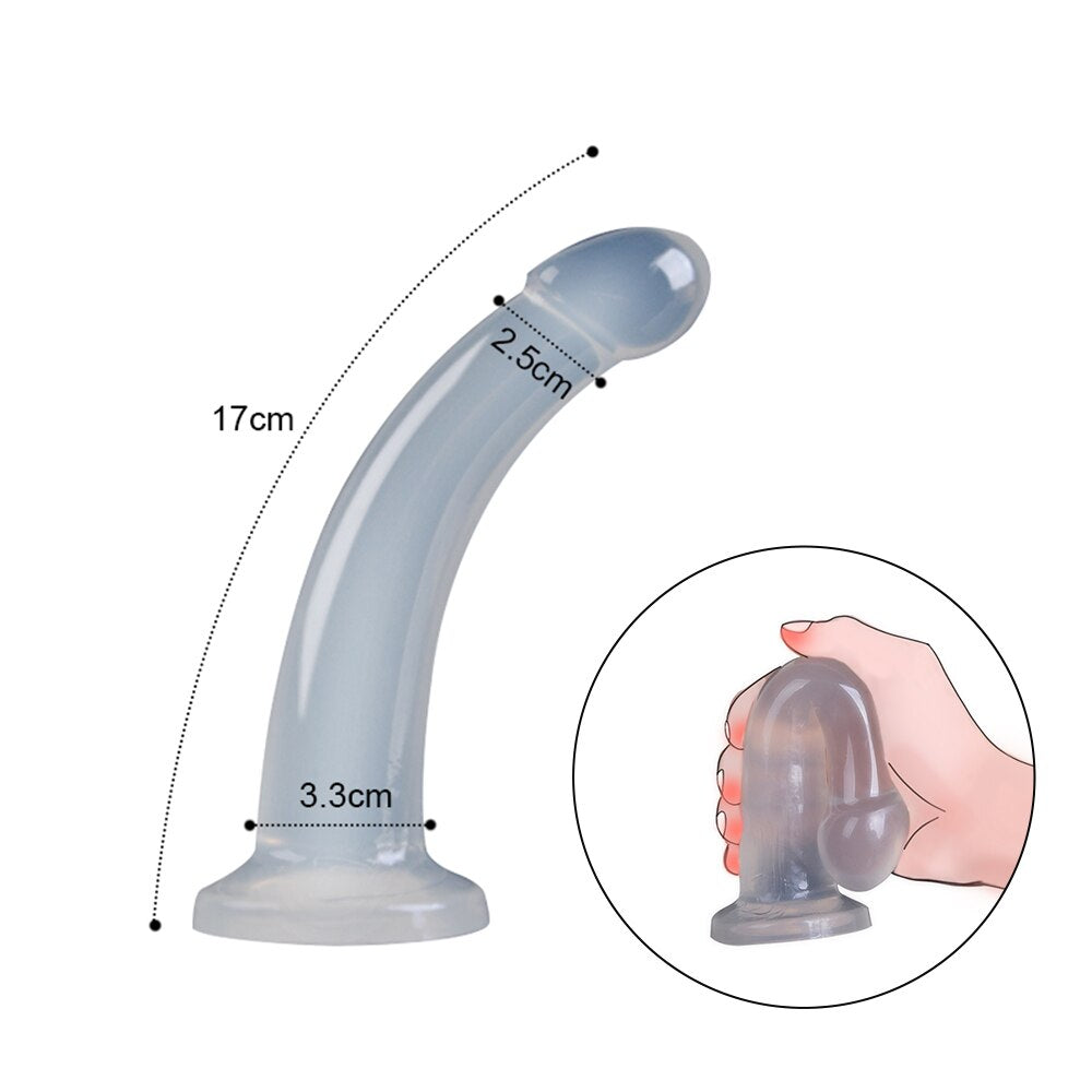 Soft Jelly Dildo Anal Butt Plug Realistic Penis with Powerful Suction Up Strapon Artificial Penis Dick Toy for Adult Sex Toys
