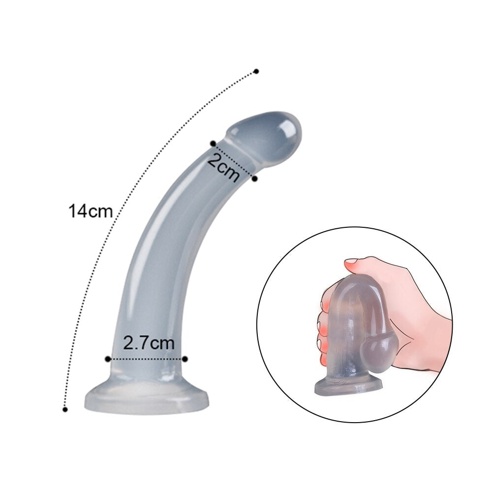 Soft Jelly Dildo Anal Butt Plug Realistic Penis with Powerful Suction Up Strapon Artificial Penis Dick Toy for Adult Sex Toys