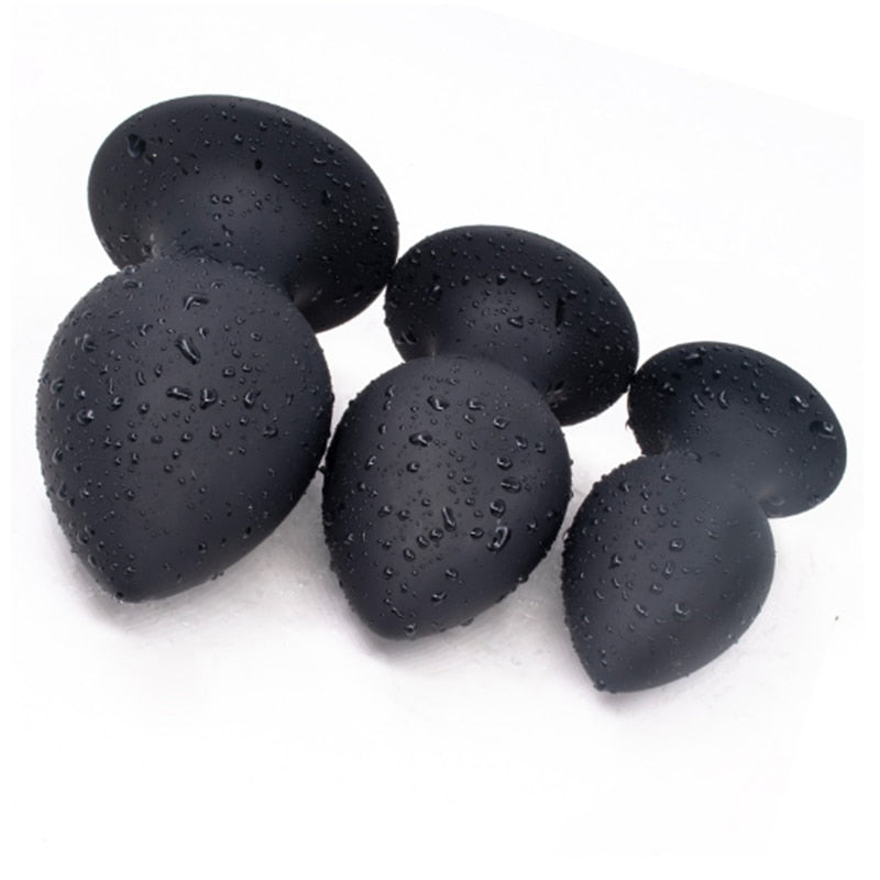 Squeezable Huge Butt Plug with Sucker Silicone Soft Anal Plug Speculum Anus Heavy Prostate Massager Anal Sex Toys for Women Men