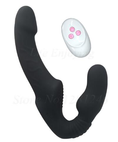 Strapless Strap-on Dildo Vibrator for Couples Strapon for Lesiban Wireless Remote Control Double-Heads Vibrator Adult Sex Toys