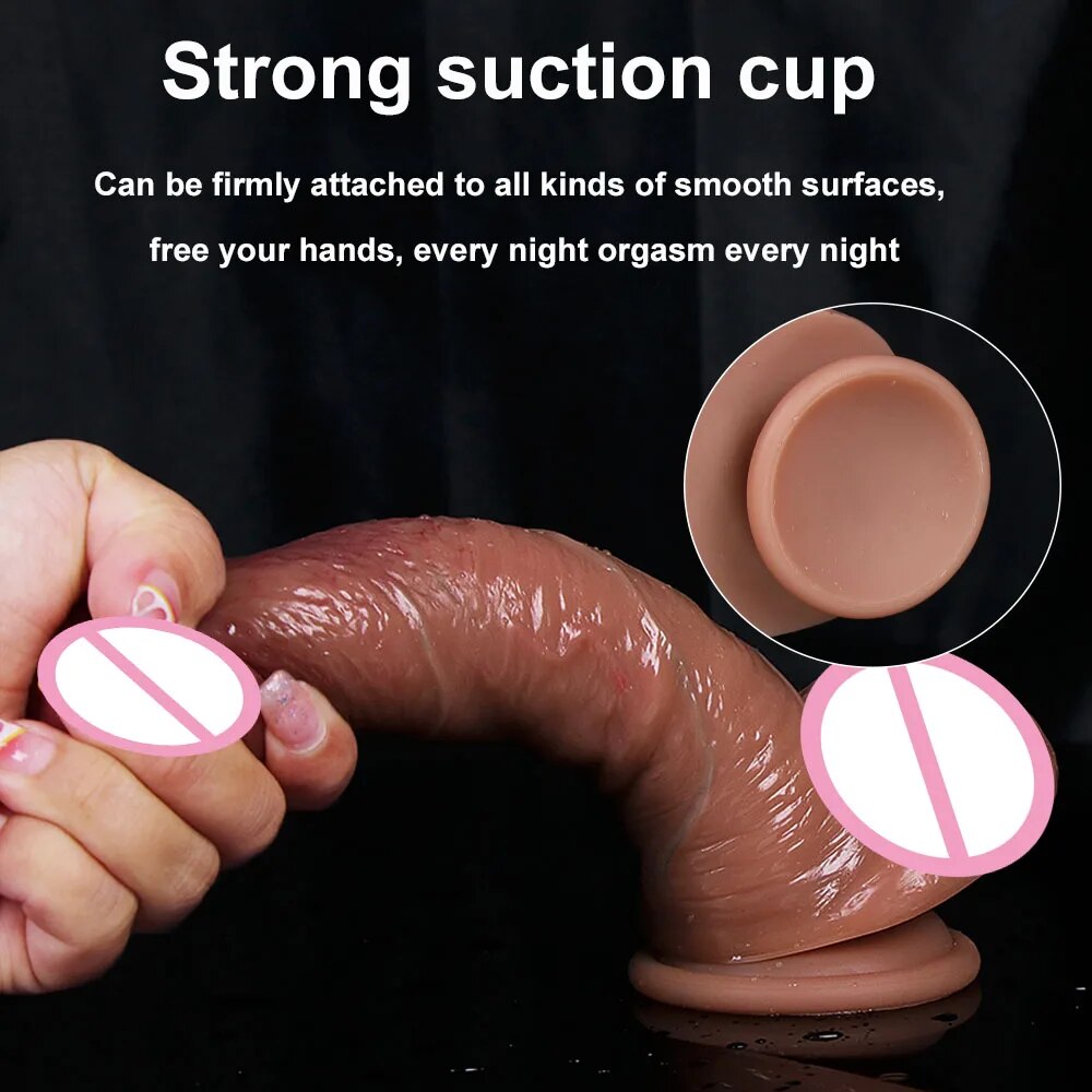 ดิลโด้จริงสุดคุ้มราคาถูก ของเล่นทางเพศสำหรับเกย์ ช่องคลอด G-Spot ดิลโด้ขนาดใหญ่มีฐานดูด ปลั๊กบั้นท้าย เร้าอารมณ์ ดิลโด้ช่วยสำเร็จความใคร่
