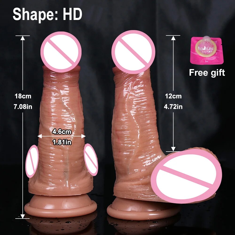 ดิลโด้จริงสุดคุ้มราคาถูก ของเล่นทางเพศสำหรับเกย์ ช่องคลอด G-Spot ดิลโด้ขนาดใหญ่มีฐานดูด ปลั๊กบั้นท้าย เร้าอารมณ์ ดิลโด้ช่วยสำเร็จความใคร่