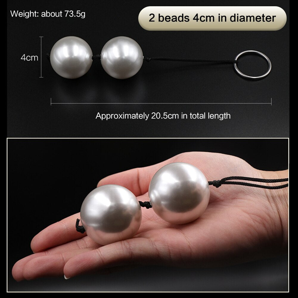 Super Large Pearl Anal Plugs Long Anal Beads Butt Plug Vaginal Balls Sex Toys for Women Men Handheld Anus Masturbator Expander