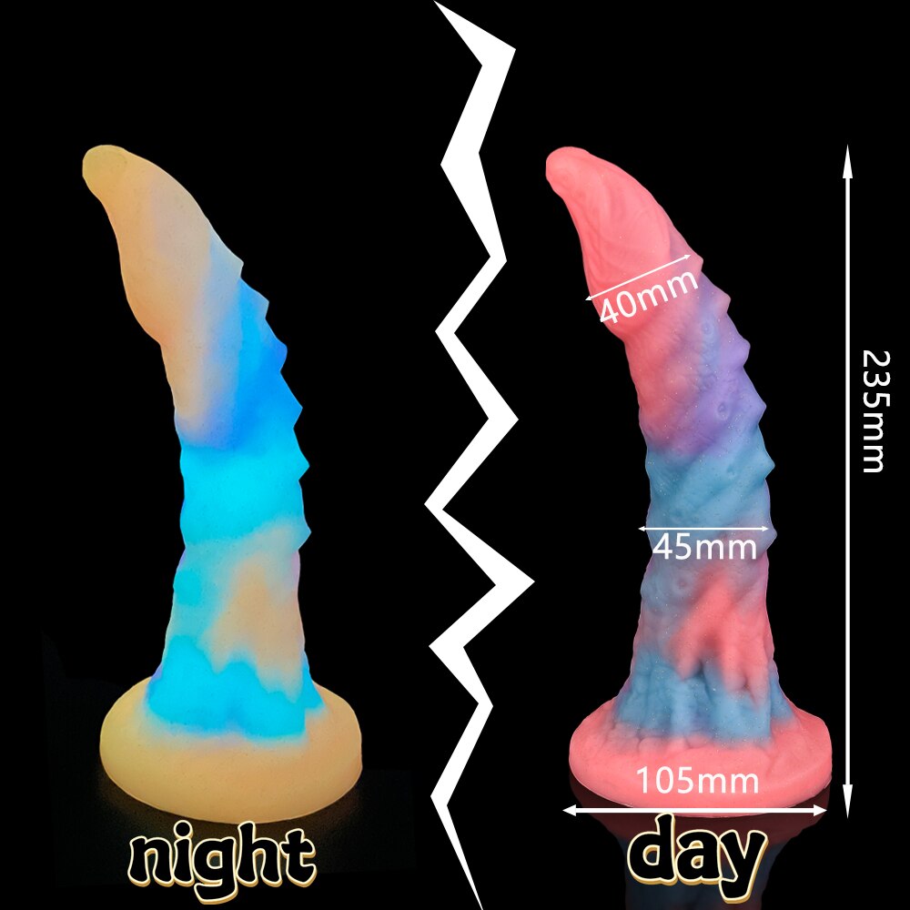 Super Soft Luminous สัตว์อวัยวะเพศชายสุนัข Dildo ผู้ใหญ่เซ็กซ์ทอยสำหรับ Woman Monster Dick ดูดถ้วย Anal Toy ชายหญิง Masturbation