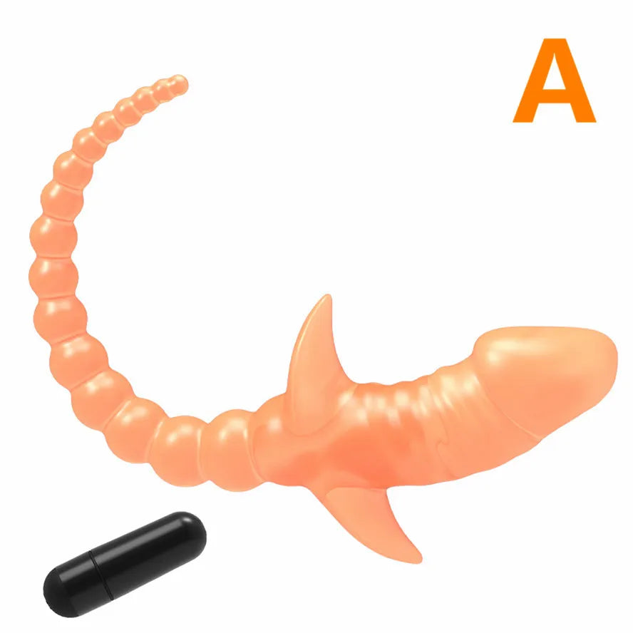 TPE with Vibrator Dog Tail Butt Plug Puppy Tail Anal Plug Toys G-spot Stimulator Erotic Adult Toys Slave Women Tail Gay Sex Toys