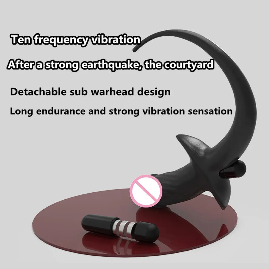 TPE with Vibrator Dog Tail Butt Plug Puppy Tail Anal Plug Toys G-spot Stimulator Erotic Adult Toys Slave Women Tail Gay Sex Toys
