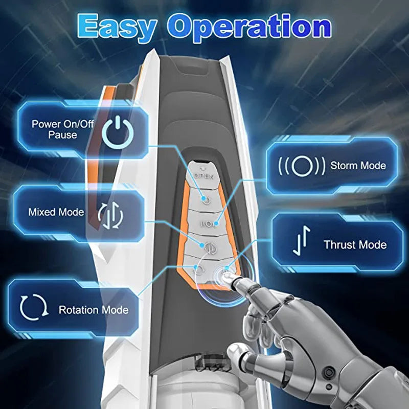 Telescopic หมุนชาย Masturbator ถ้วยสินค้าของเล่นสำหรับผู้ใหญ่ผู้ชาย Voice Interaction เครื่องบินถ้วยซิลิโคนช่องคลอด