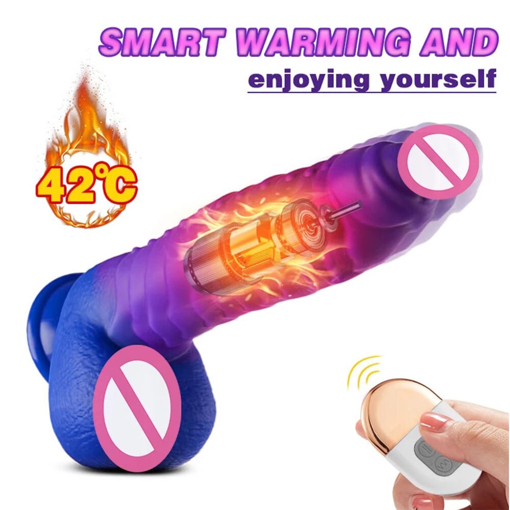 Realistic Animal Thrusting Heating Dildo Dragon Dick Dinosaur Female Masturbator Sex Toys G-Spot Anal Stimulation Penis Vibrator