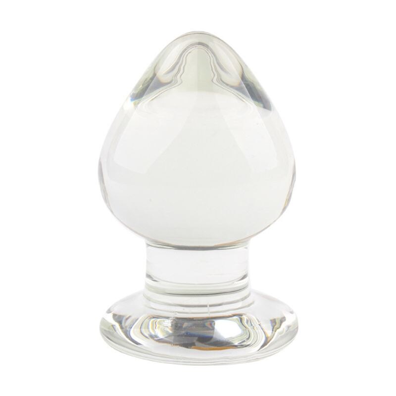 Transparent Butt Plug Waterproof Women Glass Massager Stimulation Adult Sex Toy 8.5 X 5.4cm