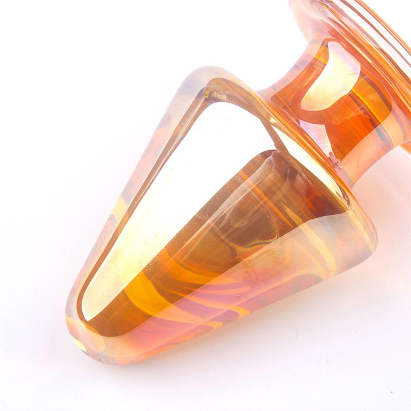 Transparent Butt Plug Waterproof Women Glass Massager Stimulation Adult Sex Toy 8.5 X 5.4cm