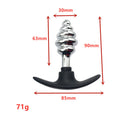 VETIRY Stainless Steel Butt Plug Anal Massager Spiral Beads Stimulation Thread Anal Plug Anus Sex Toy for Women Men SM Products