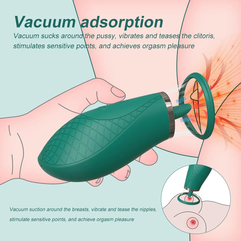 Vacuum Tongue Licking Sucking Vibrator for Women G Spot Clitoris Stimulation Massager Female Masturbator Sex Toys for Adults 18