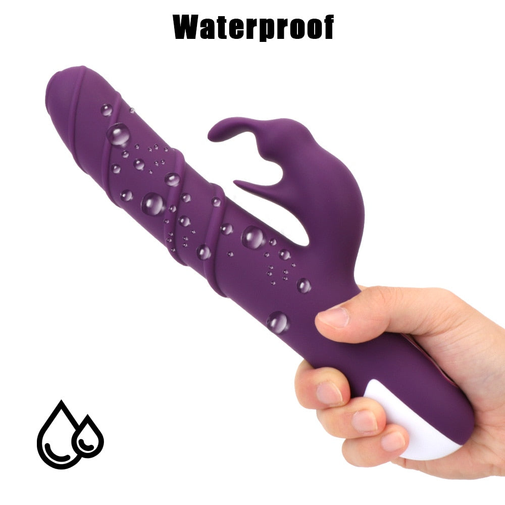 Vaginal Clitoral Stimulator G Spot Dildo Vibrator Adult Products Dual Motor Sex Toys for Women Rotating Rabbit Vibrator Wand