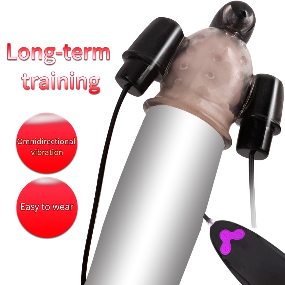 Vibrating Ghost Exerciser Sex Toy for Adult Sex Products Glans Vibrator Penis Pump Enlargement Vibrator for Men Masturbator