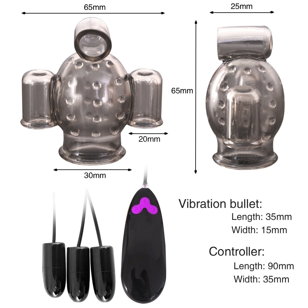 Vibrating Ghost Exerciser Sex Toy for Adult Sex Products Glans Vibrator Penis Pump Enlargement Vibrator for Men Masturbator