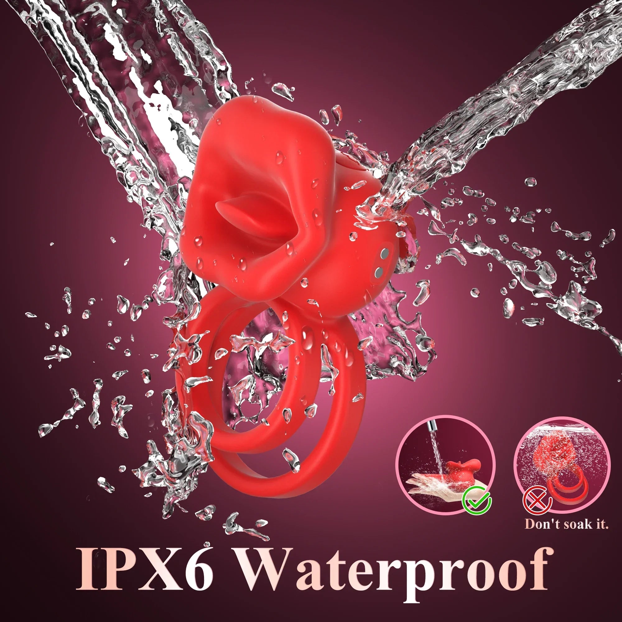 Vibrating Penis Ring with Tongue Licking Clitoral Stimulator Delay Ejaculation Cockring Penisring Sex Toys for Men Adults 18