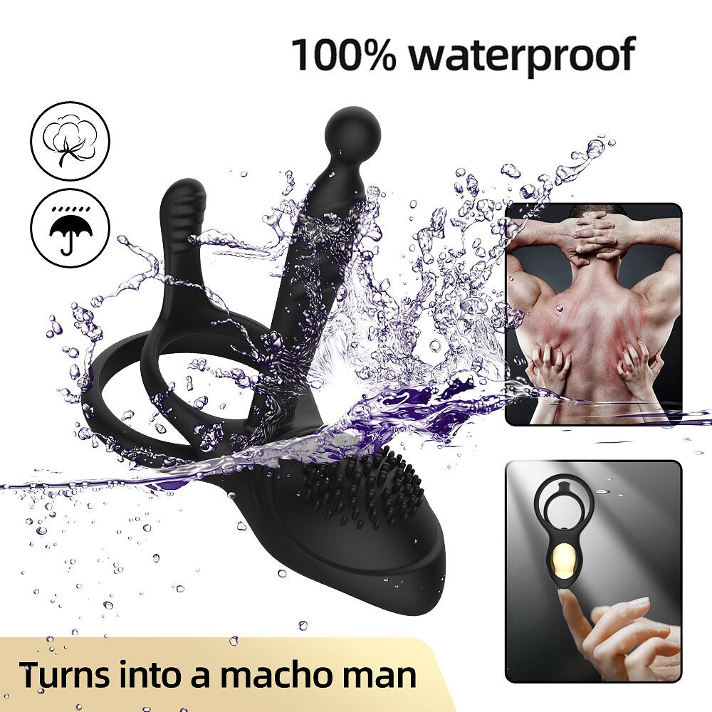 รีโมทคอนโทรลไร้สายอวัยวะเพศชายแหวน Vibratior Delay Ejaculation Vibrating Cockring กระตุ้น Clitoris เซ็กซ์ทอยสำหรับชายคู่