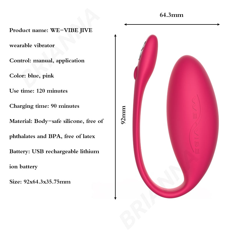 We-Vibe Jive Bullet App ควบคุม Vibrator สำหรับคู่รัก ซิลิโคนสวมใส่ ของเล่น APP 18 Vibrators หญิง G Spot กระตุ้น