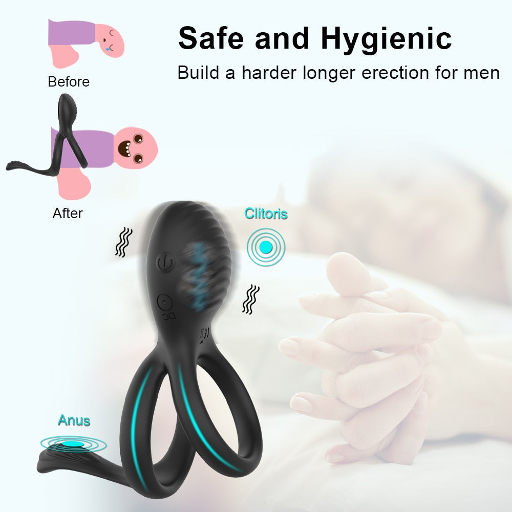 Wireless Couple Ring Sex Toys for Mens Penis Cock Vibrator Ring Cockring Retardant Ejaculation Delay Remote Control