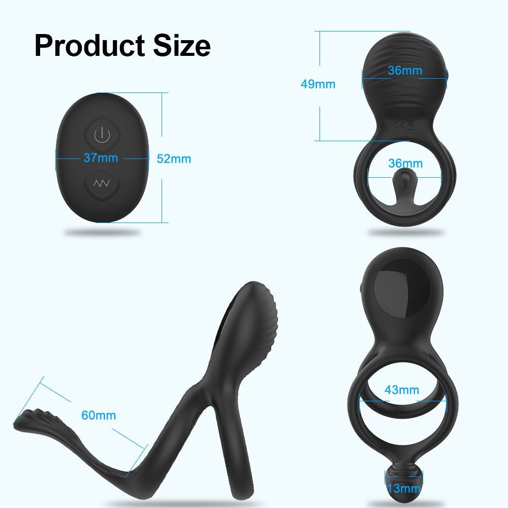 Wireless Couple Ring Sex Toys for Mens Penis Cock Vibrator Ring Cockring Retardant Ejaculation Delay Remote Control