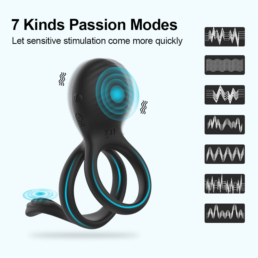 Wireless Couple Ring Sex Toys for Mens Penis Cock Vibrator Ring Cockring Retardant Ejaculation Delay Remote Control