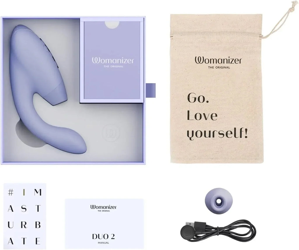 Womanizer Duo 10 Sucking Vibration Modes&14 Intensity Levels Sex Toy for Clitoral and G-spot Stimulation IPX7 Magnetic charging