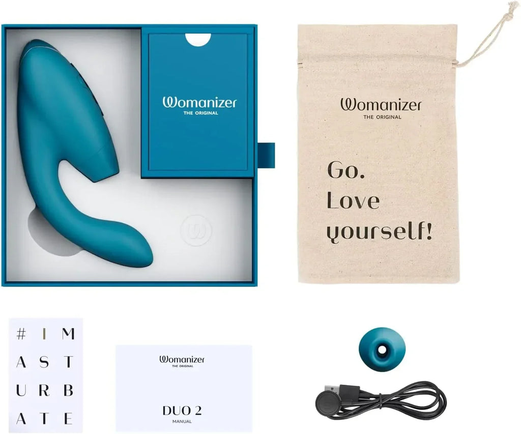 Womanizer Duo 10 Sucking Vibration Modes&14 Intensity Levels Sex Toy for Clitoral and G-spot Stimulation IPX7 Magnetic charging