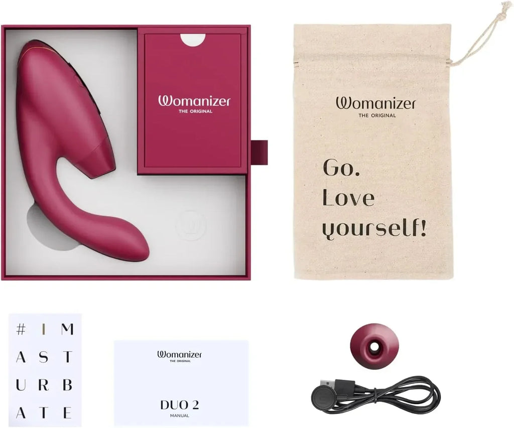 Womanizer Duo 10 Sucking Vibration Modes&14 Intensity Levels Sex Toy for Clitoral and G-spot Stimulation IPX7 Magnetic charging
