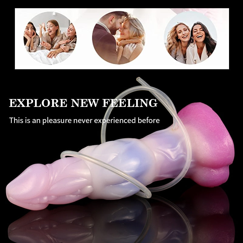YOCY Huge Animal Dildo Ejaculating Fantasy Knot Dildo Colorful Sex Toy for Female Self-Pleasure Masturbator Adult Sex Shop
