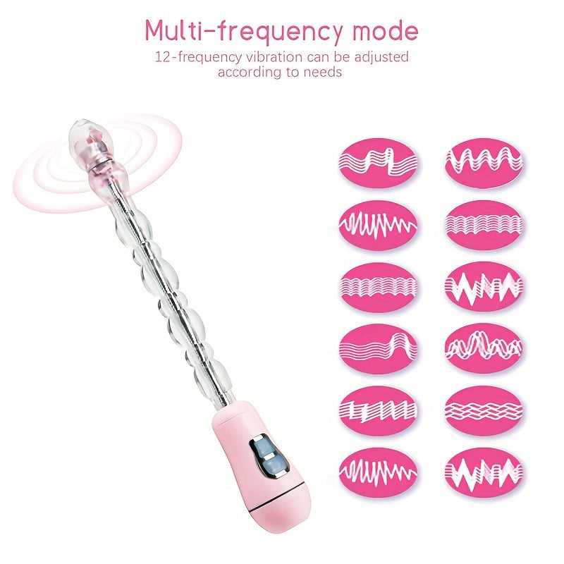 Vibrating Anal Plug 12 Speed Rechargeable Bendable Vibrating Anal Beads Arbitrarily Curved Anal Play Sex Toys
