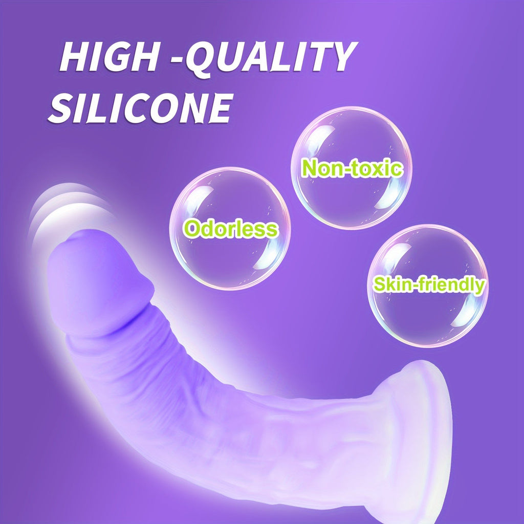 Dildo Waterproof Non-Latex Adult Sex Toy - Hands-Free Pleasure with Strong Grip for Play. Body-Safe Stimulation. Sustainable. No Power Required