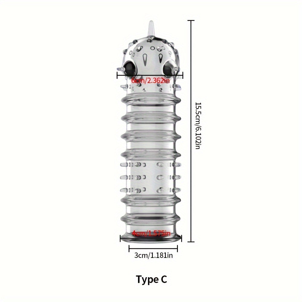 Crystal Men's Adult Sex Toy Penis Cover Sleeve Penis Extender Reusable Delay Ejaculation Add More Fun And Excitement For Men Women Couples