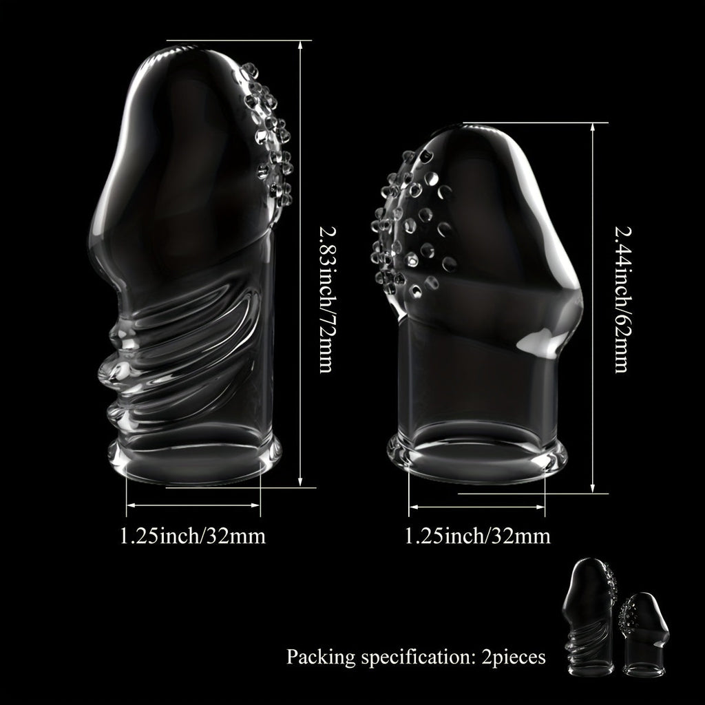 2pcs Transparent Permanent Empty Penis Sleeve. Soft Elastic TPE Material. Delayed Ejaculation Penis Ring. Reusable Dildo Penis Sleeve. Granular Texture Penis Extender. Physical Sensitivity Reduction. Penis Expansion For Men And Couples To Use Sex Toy