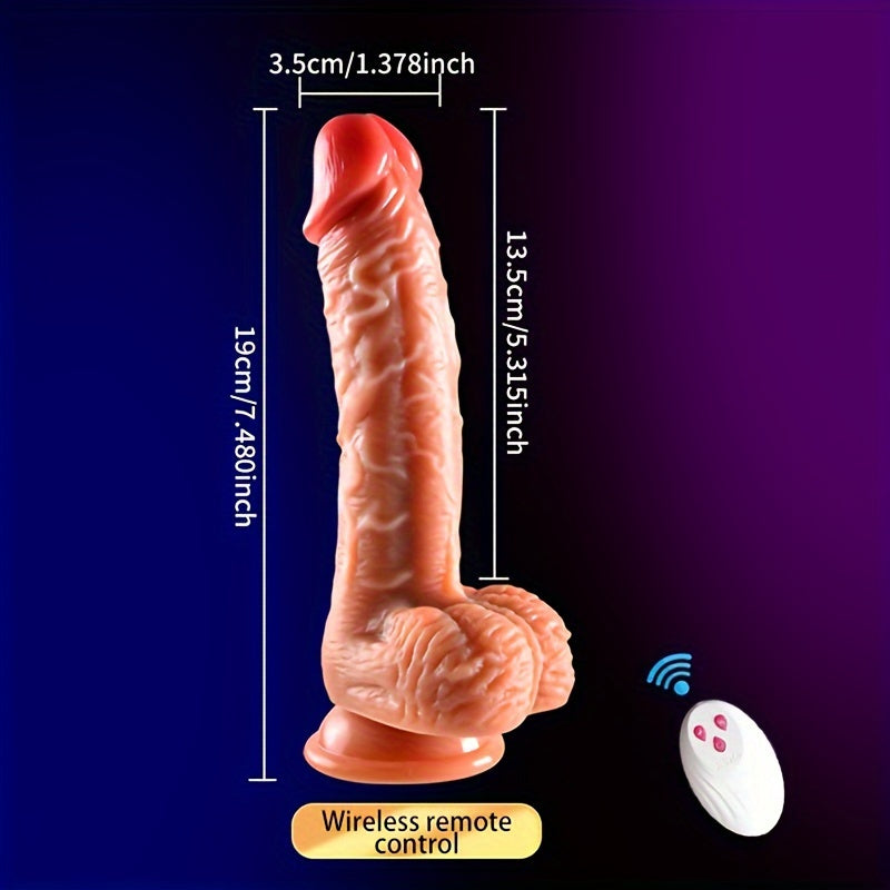Thrusting Dildo Vibrator For Women. 3 In 1 Realistic Vibrating Dildo With 3 Insertion And 6 Vibration Modes. Remote Control Sex Toy For Female Sexual Pleasure. Adult Toys Female Adult