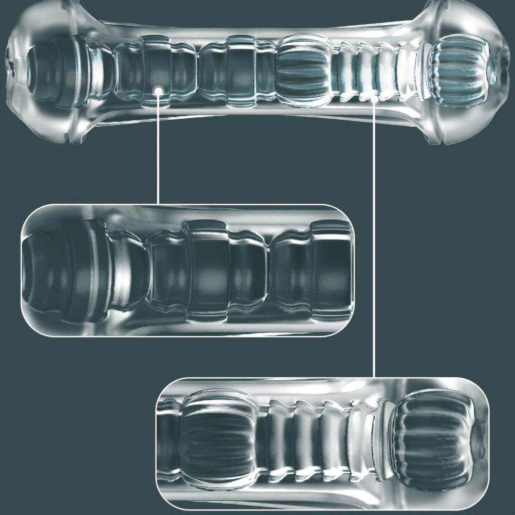 Mesterstar Dual Open Ended 360° Rotating Male Masturbators Stroker Sleeve. Pocket Pussy Sex Toys for Adult with 3D Crystal Realistic Textured Vagina Male Masturbators Cup
